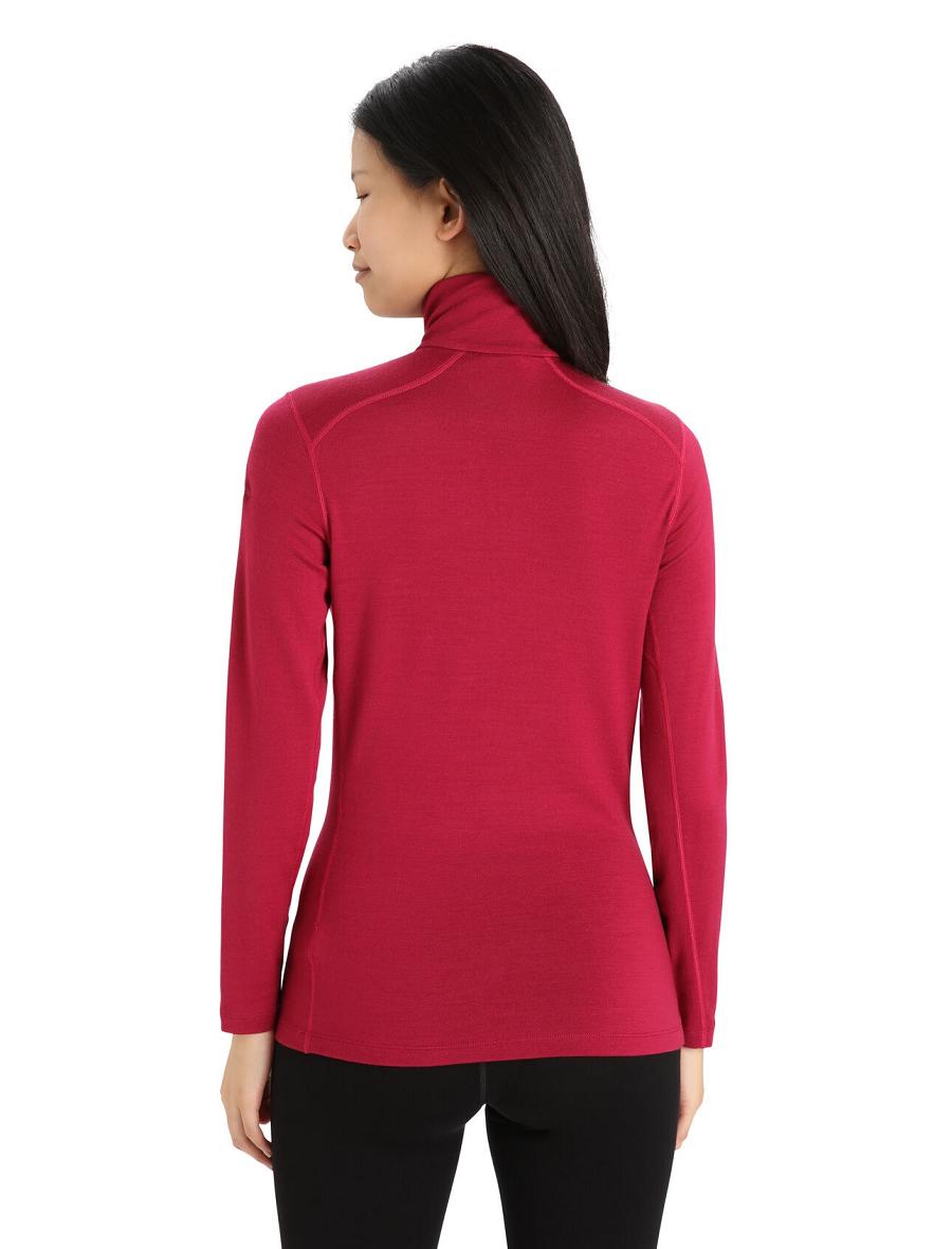 Cherry Icebreaker Merino 260 Tech Long Sleeve Half Zip Thermal Top Women's Base Layers | AU 1913SGLO